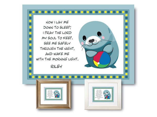 Personalized Bedtime Prayer Plaque Baby Seal