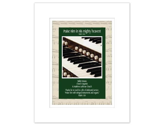 Praise Him - Organist - Musician Appreciation Plaque