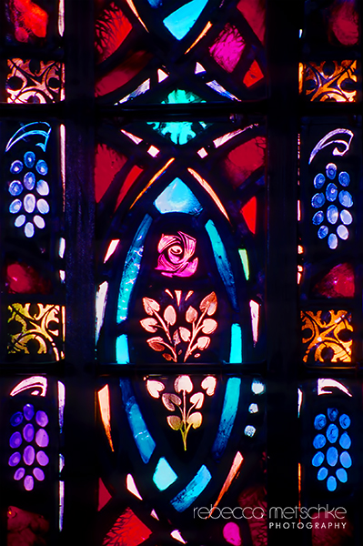 Stained glass window at St. John's Church in Portsmouth, New Hampshire