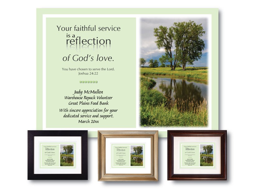 Reflection of God's Love - Personalized Service Appreciation Plaque