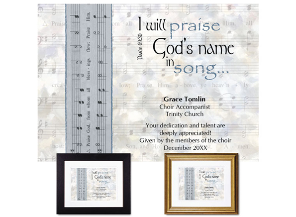 Personalized Musician Appreciation Plaque from The Christian Gift