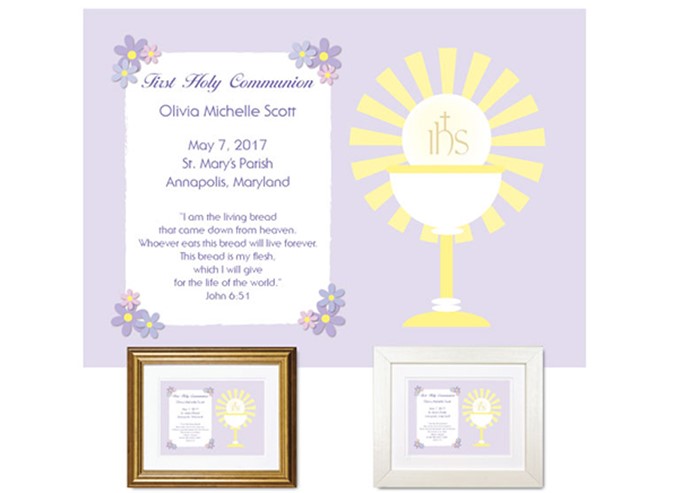 Personalized First Communion Plaque 