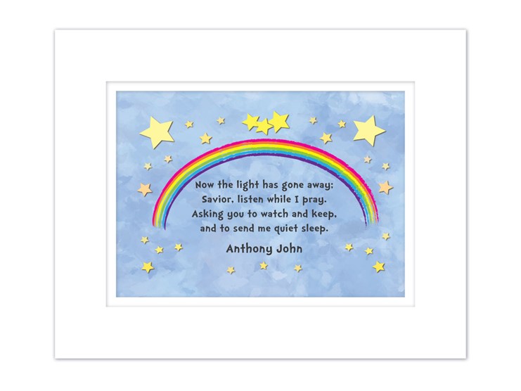 Now the Light Has Gone Away - Bedtime Prayer Plaque for Children