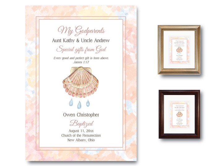 Personalized Gift for Child's Godparents - Special Gifts from God