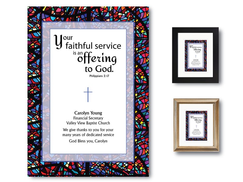 Offering to God - Personalized Service Appreciation Plaque